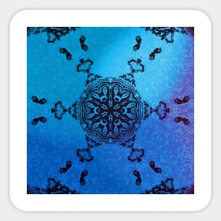 Hippie Blue Christmas Boho Snowflake Sticker